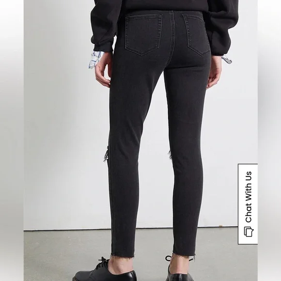 PacSun High Rise Jegging Distressed Denim Jeans Washed Black 26 - Picture 3 of 13